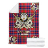 Clan Cameron of Lochiel Modern Tartan Gold Courage Symbol Blanket SG98 Clan Cameron Tartan Today